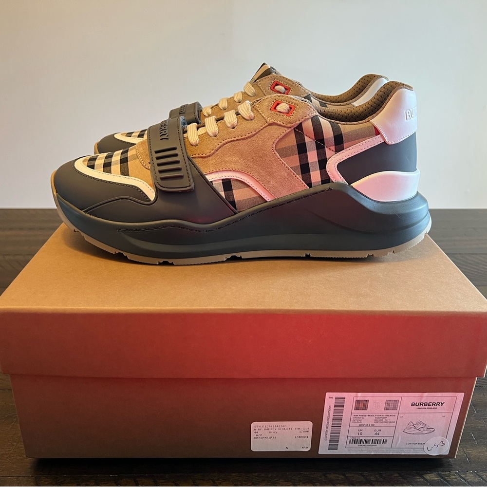 Vintage Burberry Ramsey Grey/Archive Beige Checkerboard Size 44 EU 8031098 NIB - Picture 4 of 16